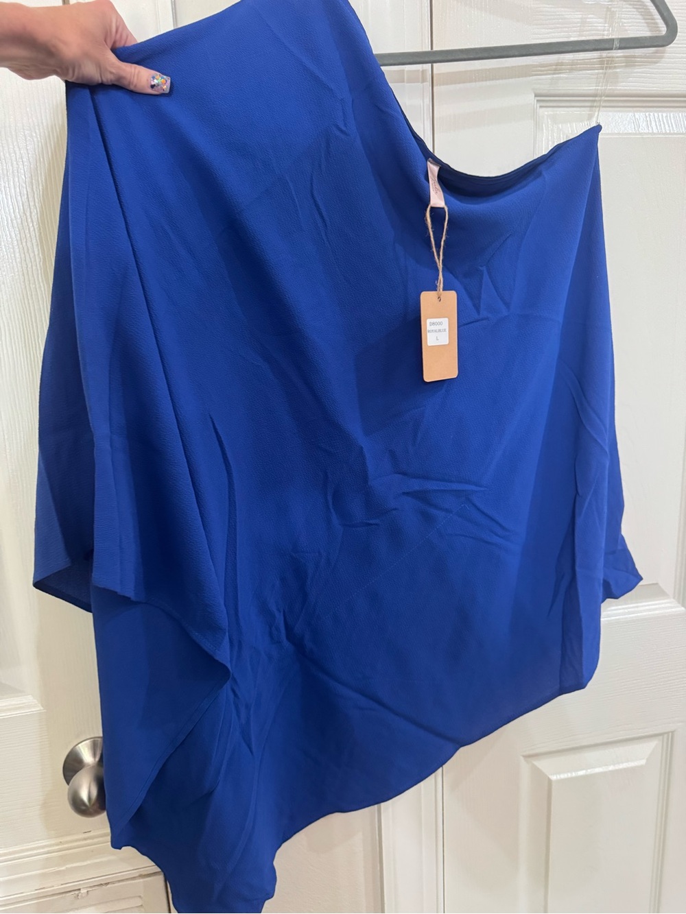 Bright Royal Blue Draped Dress